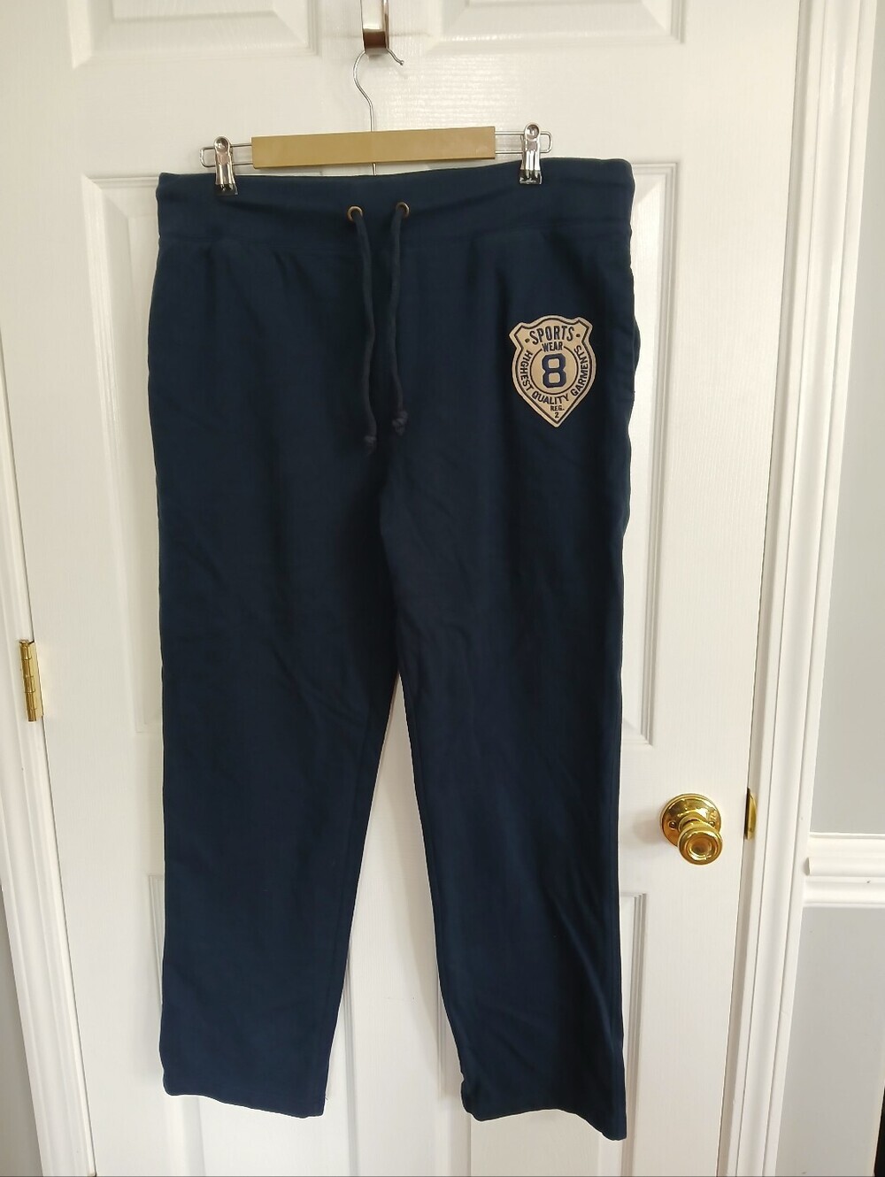 Old Navy Men's Navy Jogger Pants with Logo Patch Y2K Athleisure Preppy Academia